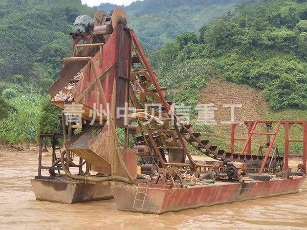 Large sand dredger